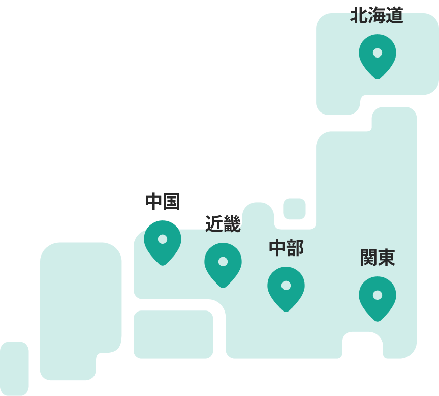 全国から活躍するメンバーのマップ
